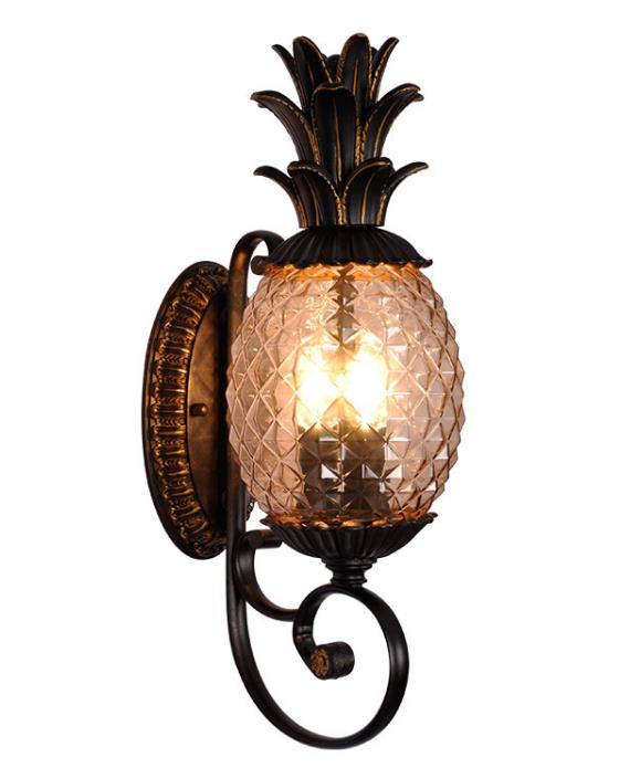 Black Outdoor ananass Wall Mount Outdoor Light Fixture for Home Decor